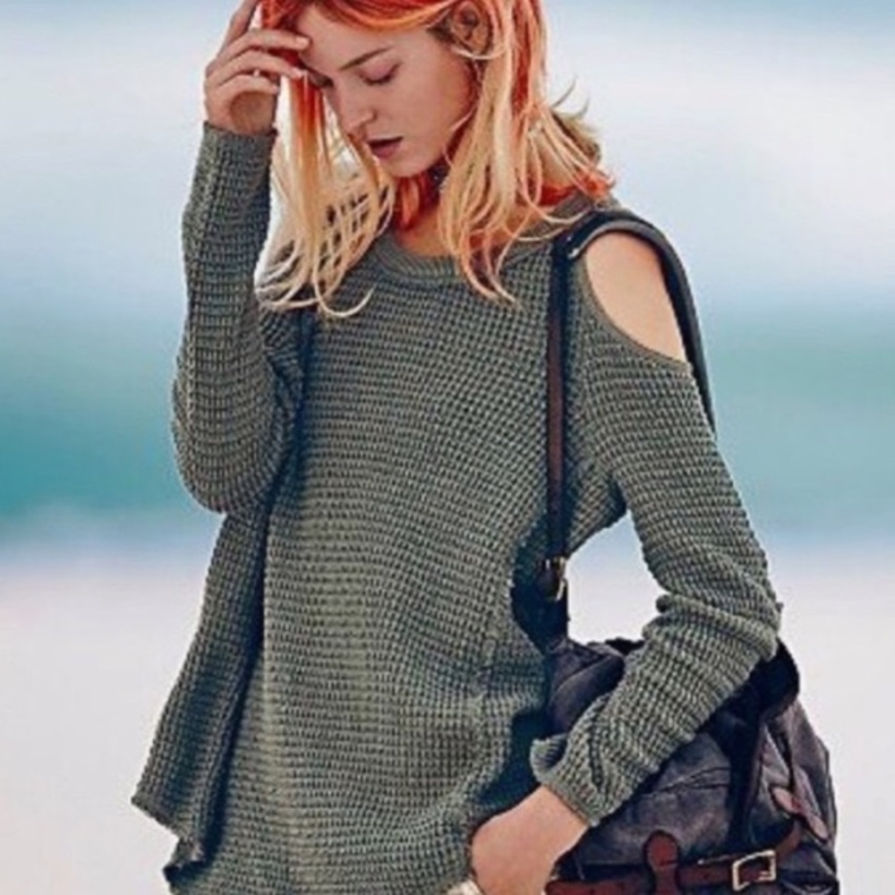 Free People Sunrise Cold Shoulder Sweater